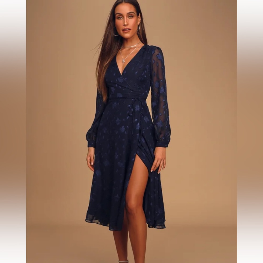New Lulus Navy Blue Evening of Elegance Dress